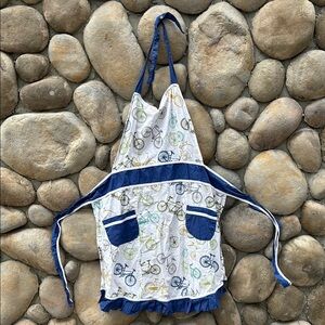NowDesigns Bicycle Print Apron with Blue Accents